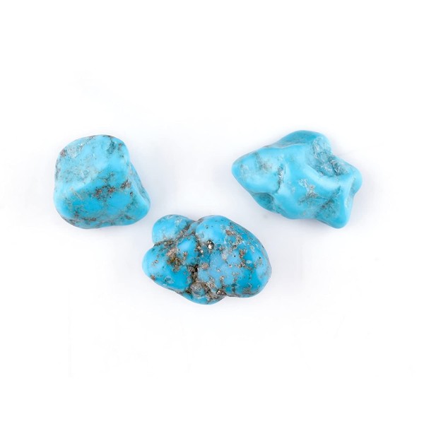 QNAVIC 3pcs Natural Raw Blue Turquoise Stone, Chakra Healing Crystal,