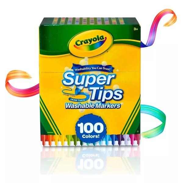 Crayola Super Tips Crayola 100 Plumones Marcadores Delgados Lavables