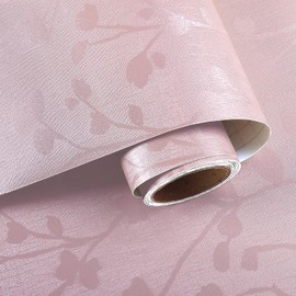 VaryPaper Light Pink Contact Paper Peel and Stick Wallpaper Textured Silk Embossed Pink Wallpaper for Girls Bedroom Removable Self Adhesive Pink Wall Paper for Nursery Bathroom Cabinets 15.7''x78.7''