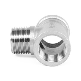 ChillWaves 304 Stainless Steel Pipe Fitting, Male Branch Tee 3/4" NPT Female x 3/4" NPT Male x 3/4" NPT Female Thread Adapter(4-PACK)