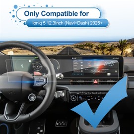 Coleya 2025 Ioniq 5 Screen Protector for Hyundai Ioniq 5 (SE Standard Range/SE/SEL/Limited/XRT) Dual 12.3-inch Displays, 9H Tempered Glass 2025 Ioniq 5 N Accessories Anti-Scratch/HD Transparent 12.3"