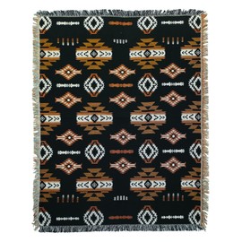 NU TRENDZ Signature Southwest Throw Blanket for Couch Bed, Cotton Woven Southwestern Navajo Throws Tapestry Cover for Living Room Chair Sofa Decorative w/Boho Fringe, 50x60 (1711-1624 NO)