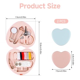 Nähset Mini Reise Nähset, 2 Stück Nadel und Faden Set Sewing Kit Tragbares DIY Nähzubehör Mini Reisenähset Nähzeug für Kinder Geeignet für Reisende Erwachsene Anfänger Notfall DIY (Blau Und Rosa)