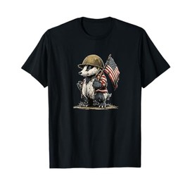 Badger with Helmet Costume for USA and Military Lovers T-Shirt