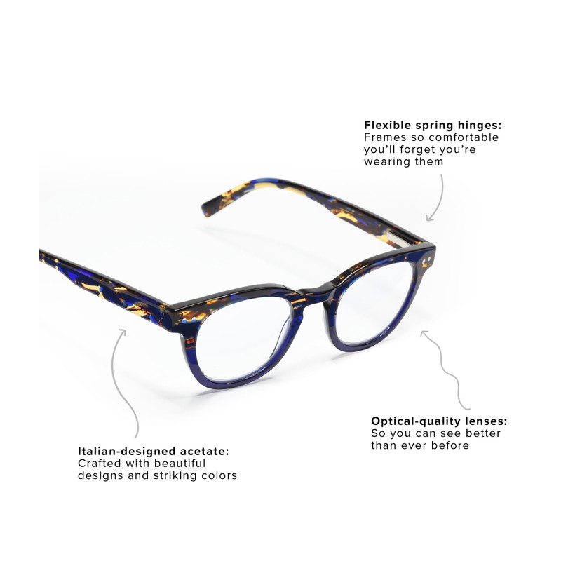eyebobs Waylaid Premium Blue Light Reading Glasses for Women and