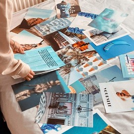 Flamingueo Photo Wall, Set of 50 Pictures, Wall Mural, Wall Decoration, Bedroom Decoration, Poster Set, Photo Collage, Wall Stickers for Teenage Girls' Rooms