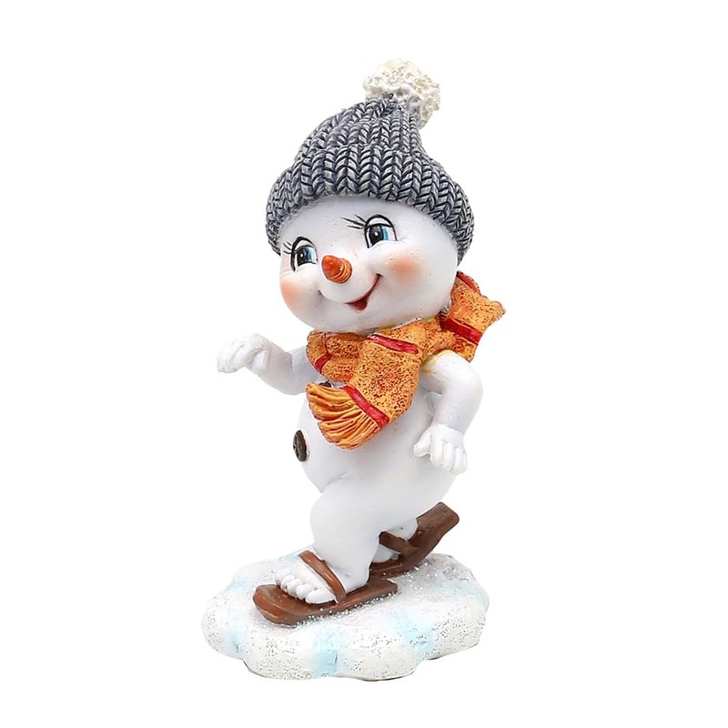 Snow Children with Hat and Scarf in Red/Grey with Skis,