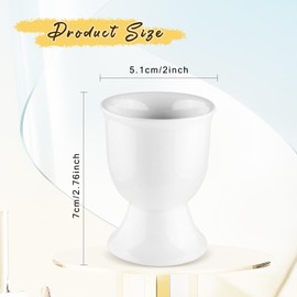 6 Pcs Ceramic Egg Cups Porcelain Egg Stand Holders for Soft Boiled Eggs Breakfast Party Dinning - White
