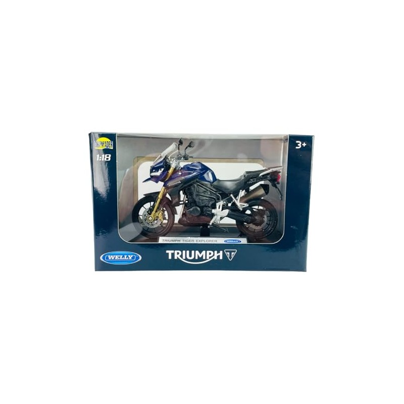 Welly Triumph Tiger Explorer 1200 Touring Blue with Socket 1:18