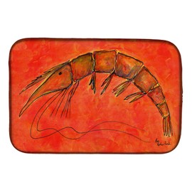 Caroline's Treasures RDR2012DDM Shrimp Dish Drying Mat Absorbent Dish Drying Mat Pad for Kitchen Counter Dish Drainer Mat for Countertop, 14 x 21", Multicolor