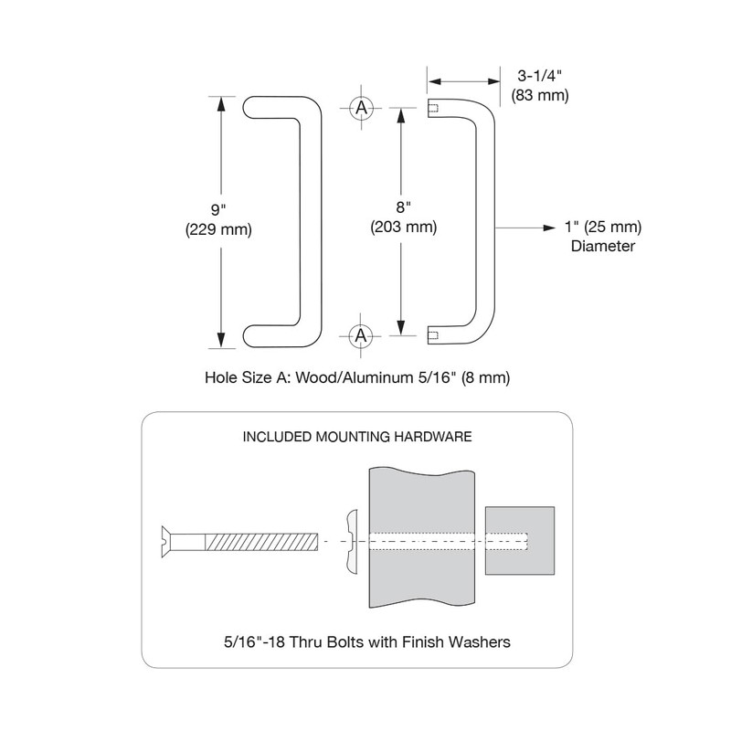 CRL M174810B 8" Oil Rubbed Bronze Solid Offset Pull Handle