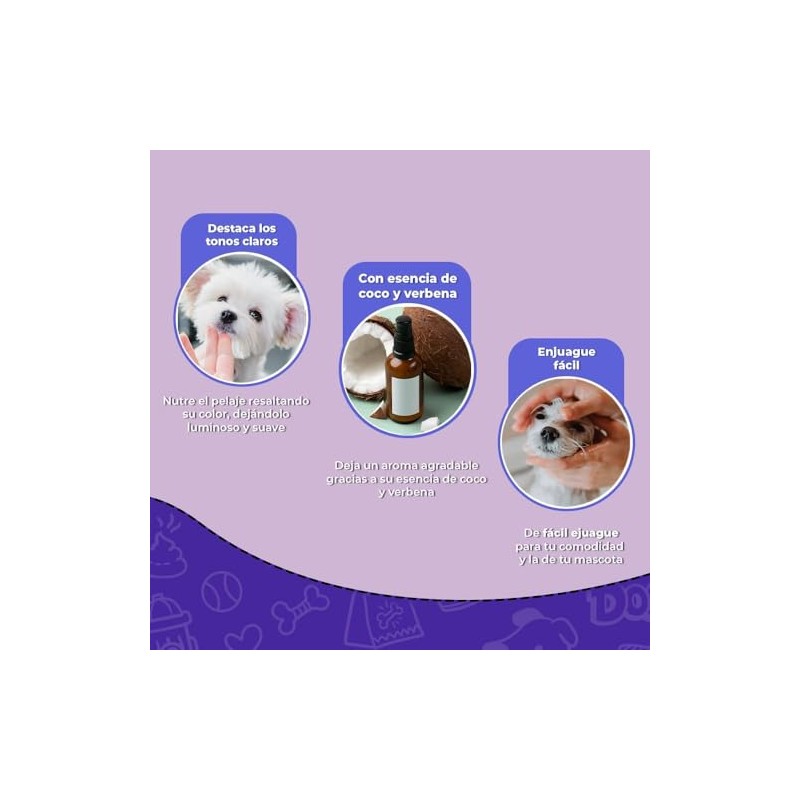 Fancy Pets Essentials Shampoo para Pelo Blanco de Perro con