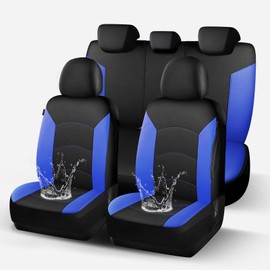 HChengkikz Car Seat Cover, Neoprene, Waterproof (Black + Blue)