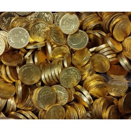 Milk Chocolate Coins - 100 count Individually Wrapped in Gold Foil Quarter Size Coins