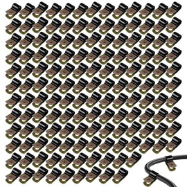150 Pcs Vinyl Coated Cable Clamp, P Clamps, Galvanized Steel, 1/4 Inch