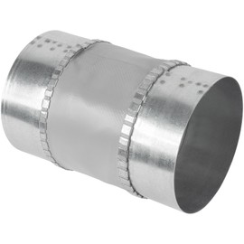 Vent Systems 4" Inch Flexible Vibration-Reducing Female Fit Duct Connector – Galvanized Steel Coupling for Joining Two Male Duct Fittings – HVAC Ventilation Inline Noise-Reducing Coupler