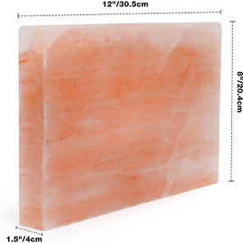 RoyalHouse 12x8x1.5 inc Himalayan Salt Plate& Block for Outdoor BBQ, Grilling, Searing, Chilling, Cutting, Seasoning & Serving,