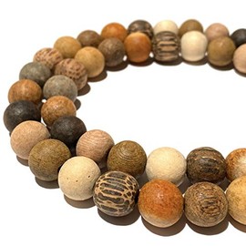 ABCGEMS (Essential-Oil-Diffuser) Assorted Chakra Wood Beads - Matte (12 Types of Rainforest Woods - Believed to Promote Calmness, Stress Reduction & Emotional Balance) Smooth Round 6mm (Non-Shiny)