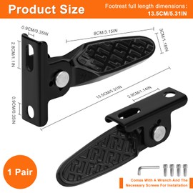 1 Pair Electric Scooter Folding Pegs, Mini Folding Non-Slip Bicycle Motorcycle Foot Pegs Rest Compact for Folding E-Bike, Bicycle