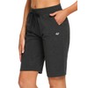 EZRUN Bermudas para mujer con bolsillos, Pantalones para correr., Carbón,