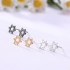 Stainless Steel Gold Silver Jewish Star of David Stud Earrings
