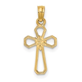 IceCarats 10K Solid Yellow Gold Cross Dove Symbol Peace Love Holy Spirit Necklace Religious Chain Pendant Jesus Christ Charm 20mm x 11mm Only