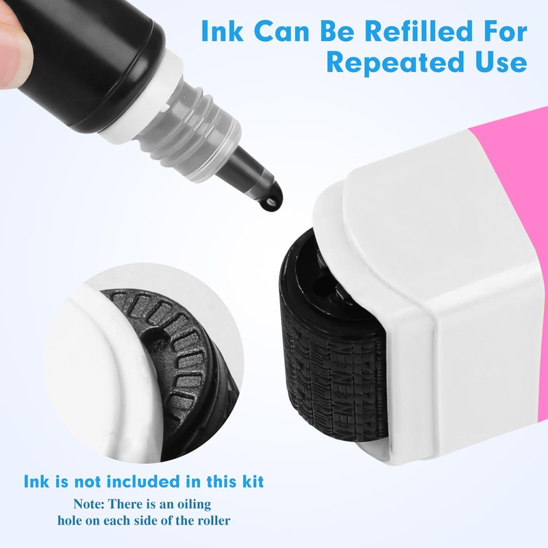 2 Pack Identity Theft Protection Roller Stamp, Stamps for Mailing