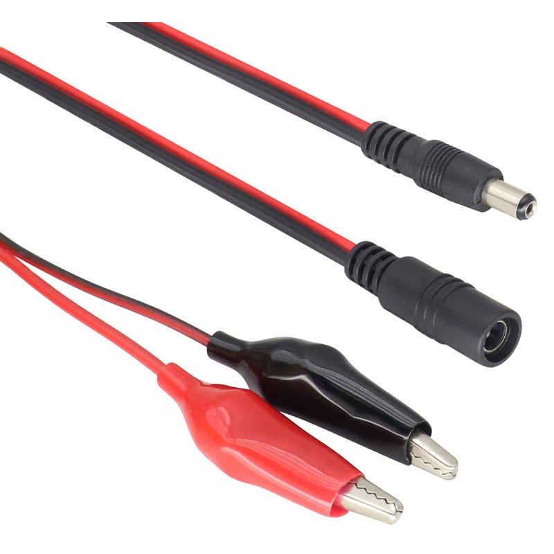 HCFeng DC 5521Plug to Big Clamp Test Cable, 12V DC