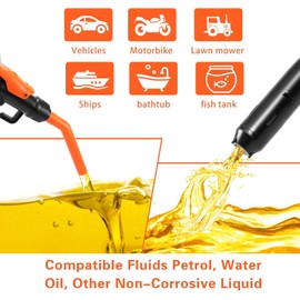 Portable Power Battery Pump – Quick & Clean Fuel Transfer Pump for Gasoline, Diesel, Water & Oil – Battery Operated Electric Siphon Pump for Gas Cans