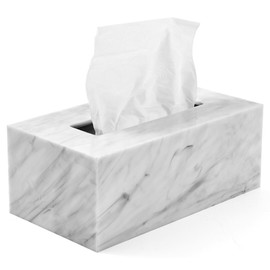 Funda rectangular para caja de pañuelos – Soporte rectangular para caja de pañuelos – Compatible con Kleenex – Accesorios de baño de mármol acrílico
