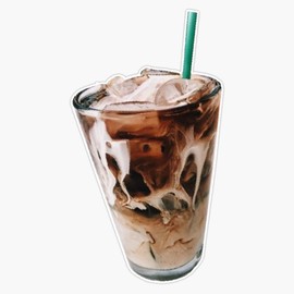 Coffee Macchiato Caramel Iced Yummy Aesthetic Emma Chamberlain Vinyl Sticker Waterproof Decal Laptop Wall Window Bumper Sticker 5"