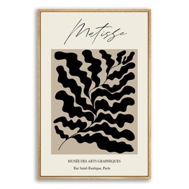 NARIA ART Henri Matisse Wall Art, Black and Brown Matisse Prints Wall Art Exhibition,Matisse Wall Decor for Living Room-12''x16'' IN Natural Framed