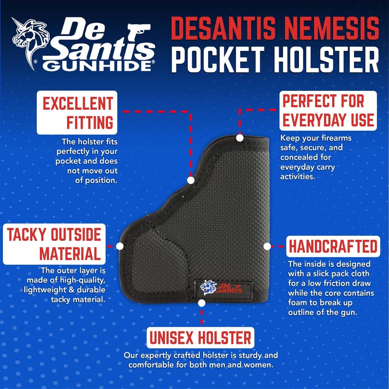 DeSantis Nemesis Pocket Holster - Concealed Carry, Fits KAHR P380,