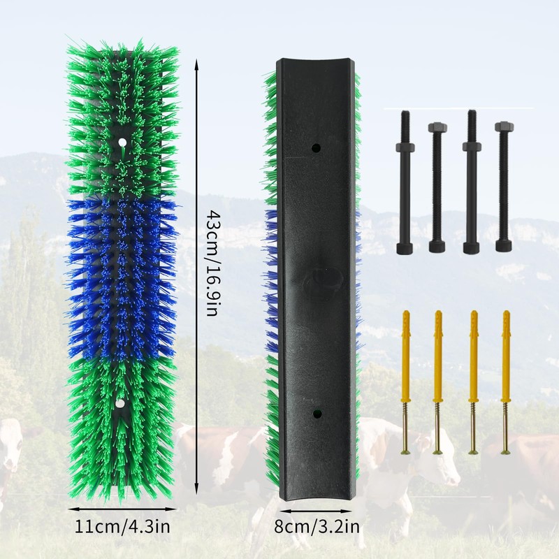 Livestock Scratch Brush With 8 Screws，Animal Back Scratching Brush for