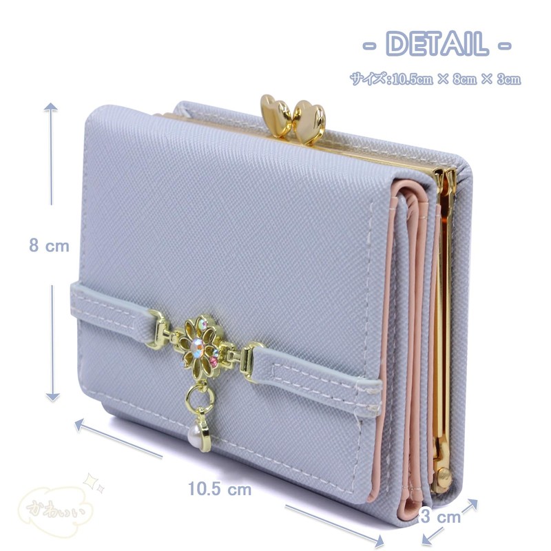Libetter Women's Cute Trifold Coin Purse Ribbon Wallet for Girls,