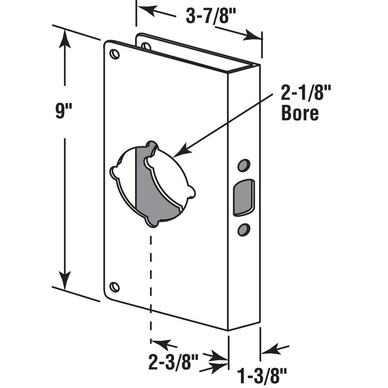 Prime-Line U 9547 Brass Lock and Door Reinforcement Plate for