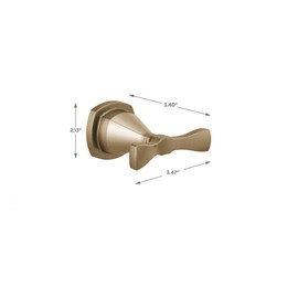 Delta Faucet Stryke Double Towel Hook, Champagne Bronze, Bathroom Accessories, 77638-CZ