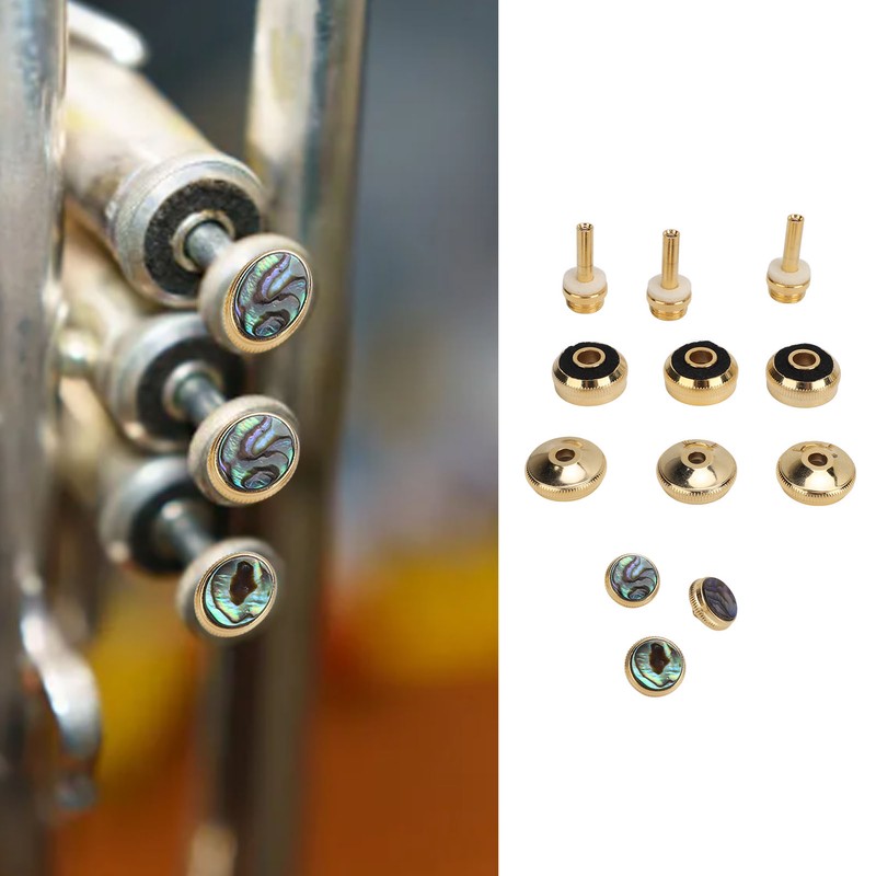Trumpet Valve Finger Button Metal Abalone Shell Inlay Trumpet Button