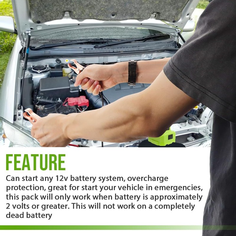 Jumper Cables Adapter for Ryobi 18v Battery Jump Starter, for