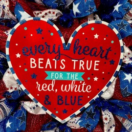 What A Mesh by Diana Every Heart Beats True For The Red White And Blue Patriotic Handmade Wreath
