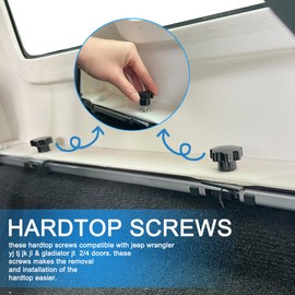 Hardtop Screw Bolt for Jeep Wrangler Hard Top Bolts Hardtop Quick Removal Fastener M8 Screws Replacement for Jeep Wrangler JK JL,Pack of 6