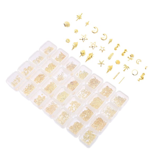 Ipetboom Nail Charm Display Star Rhinestones Gold Gems Manicure Decoration