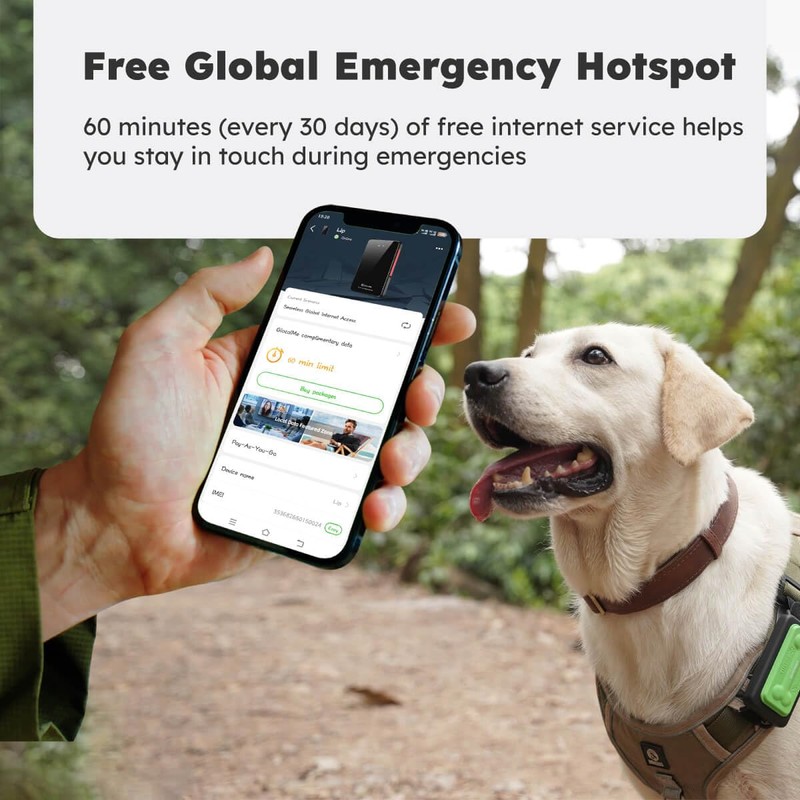 GlocalMe KeyTracker GPS Tracker for Dogs, Global Unlimited Range Pet