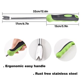 Dandelion Removal Tool, Weed Puller Hand Garden Tools, Stainless Steel Garden Weeding Tool with Rubber Handle, Easy Weed Removal, Best Gifts for Grandpa
