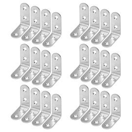 Pack of 24 Perforated Plate Brackets 40 x 40 x 16 mm - Angle Brackets Stainless Steel Shelf Brackets Angle Bracket L-Shape, Wood Connector with Excellent Corrosion Protection - Hole Angle