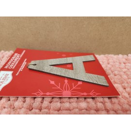 Holiday Time Christmas Ornament Monogram Letter Ornament "A" Faux Wood 4" NEW