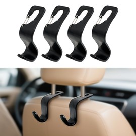 Car Seat Hooks 4 Pack | Back Seat Organizer | Hook for Purse Bag Grocery Storage - Heavy Duty Interior Accessories