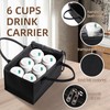 Cskunxia Portable Drink Carrier, 6-Cup Holder with Handle, black