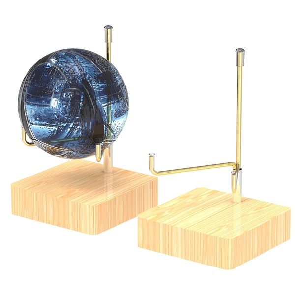 TOCCOOL 2 Pack Crystal Rock Display Case, Adjustable Metal Arm
