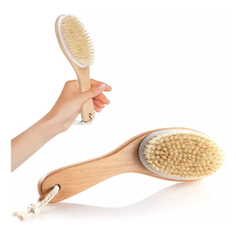 Cepillo Corporal Madera Bambú Natural Curveado Ecológico F
